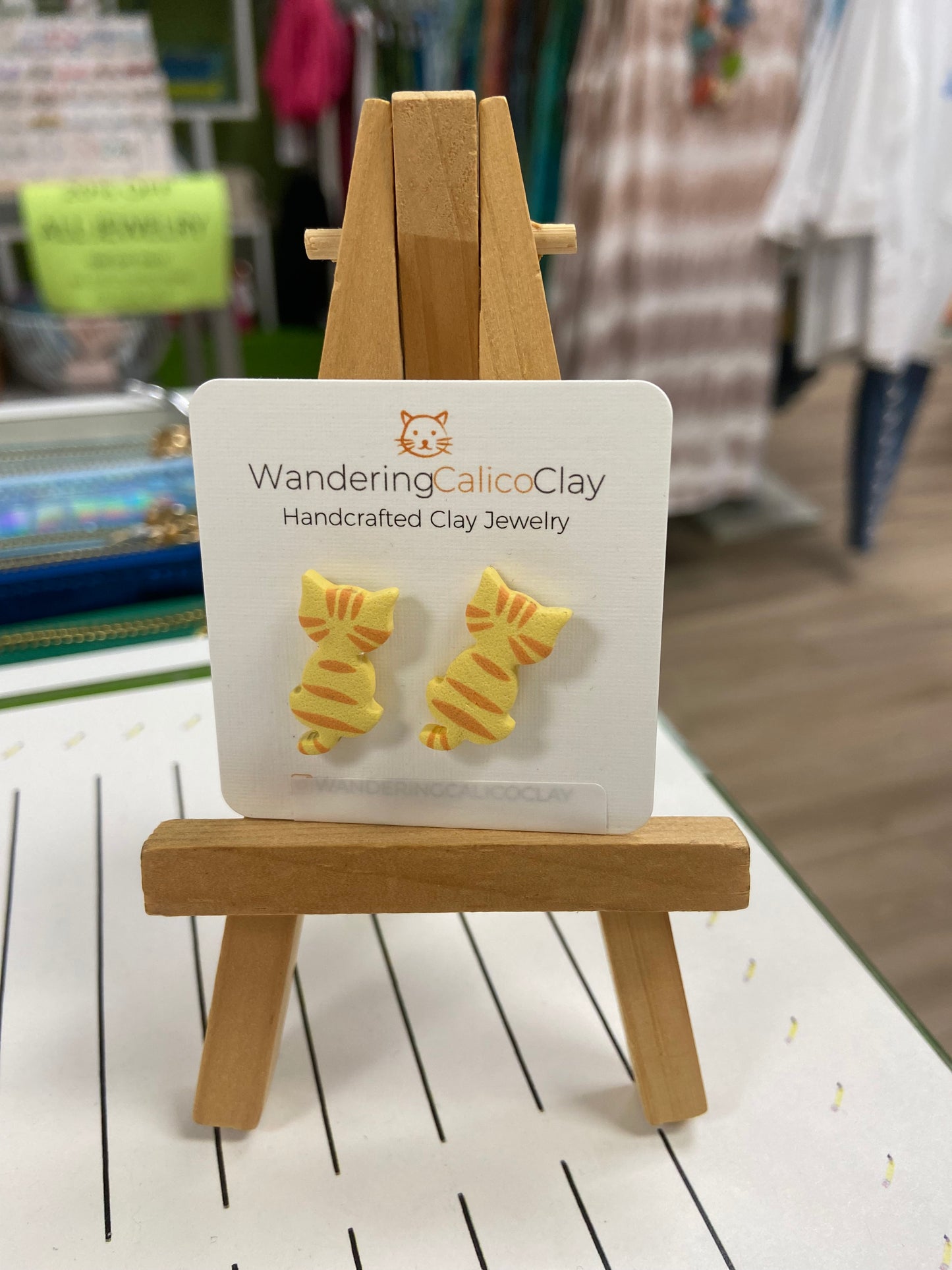 Wandering Calico Cat Tail Earrings