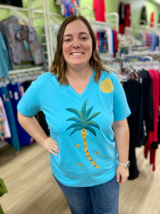 Peg Painted Solo Palm Plus Size Top