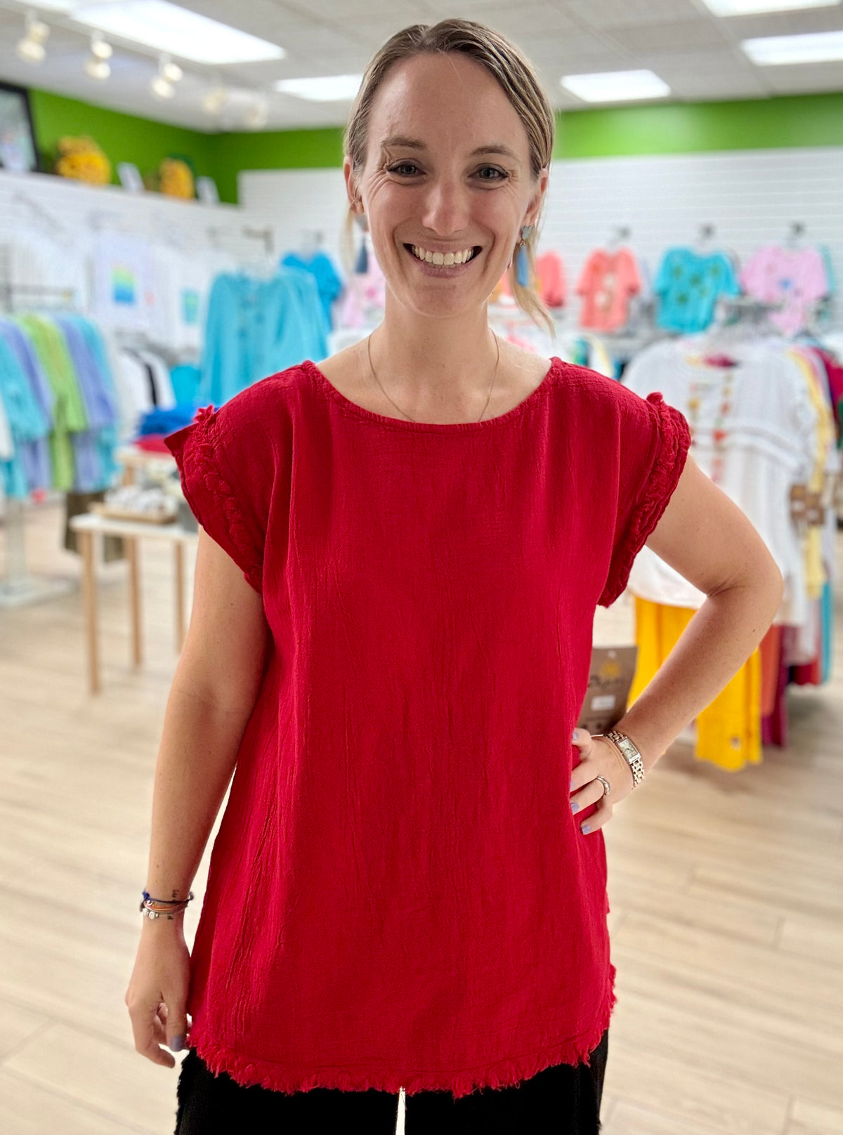 Dunes Chispita Fringe Hem Top