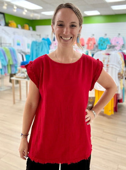 Dunes Chispita Fringe Hem Top