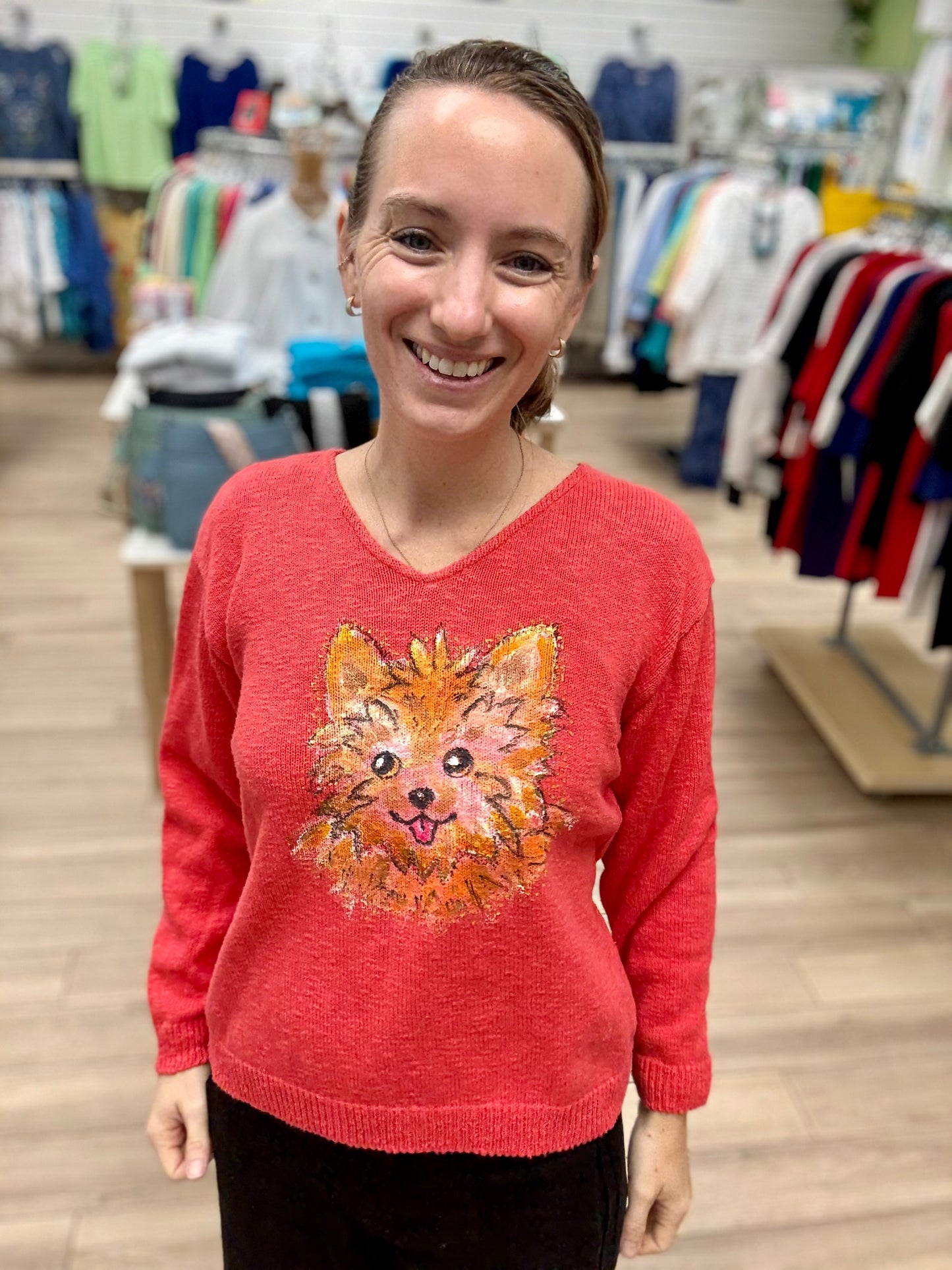 Rosamund Merrill Painted Puppy Sweater