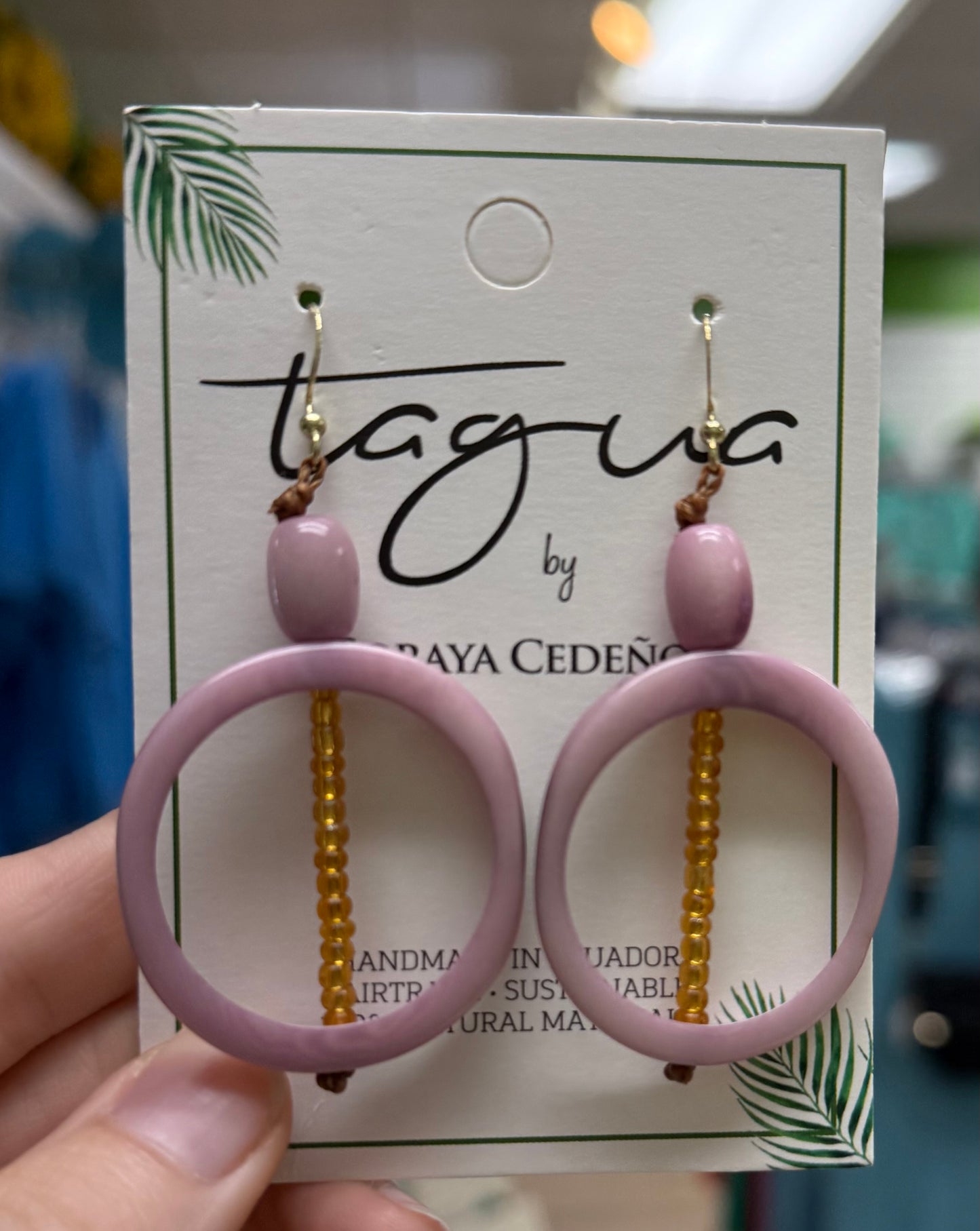 Tagua Gemma Earring
