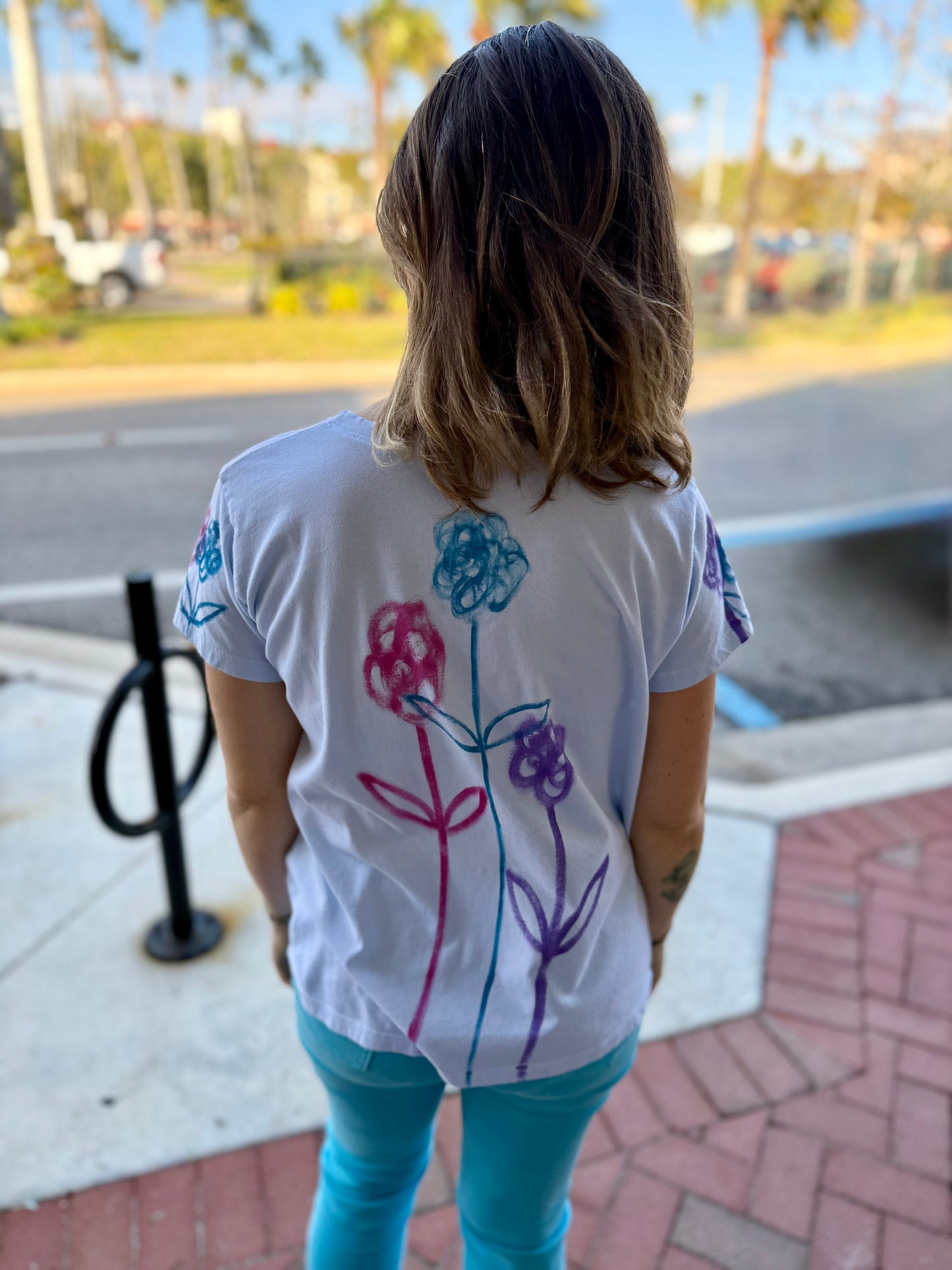 Jackie Ludtke 8145 Painted Flowers Top