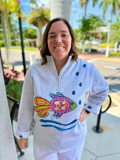 Victoria Painted Bubble Fish Fleece