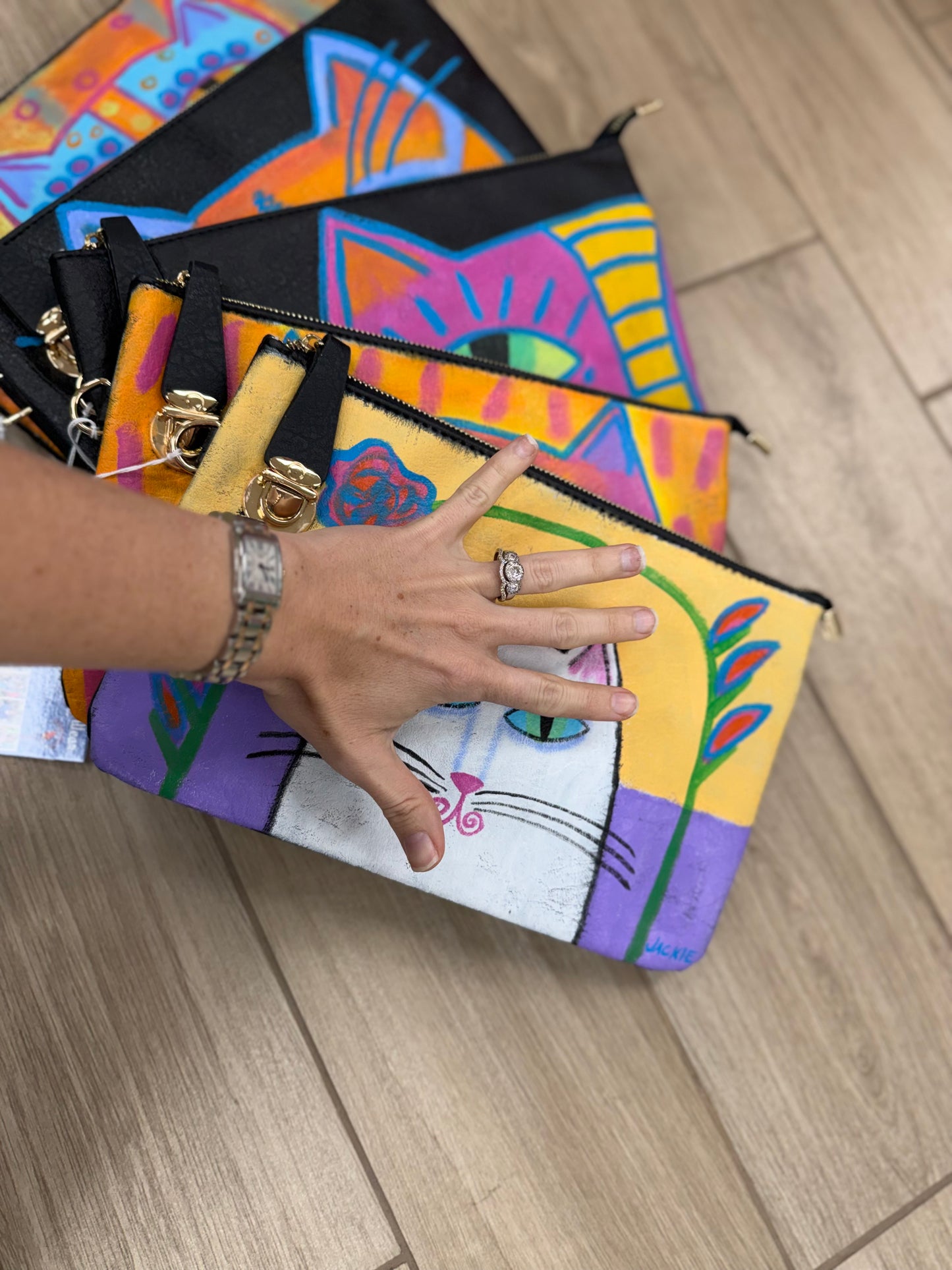 Jackie Ludtke Painted Cat Bags