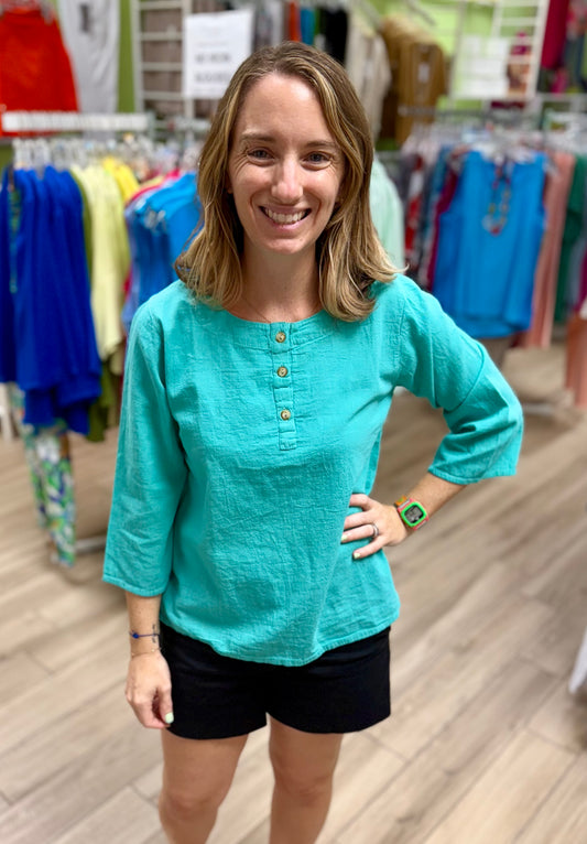 Maya Jones 1711 Button Neck Top