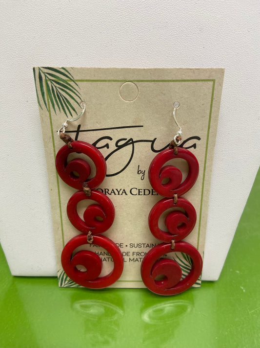 Tagua Moon Earrings