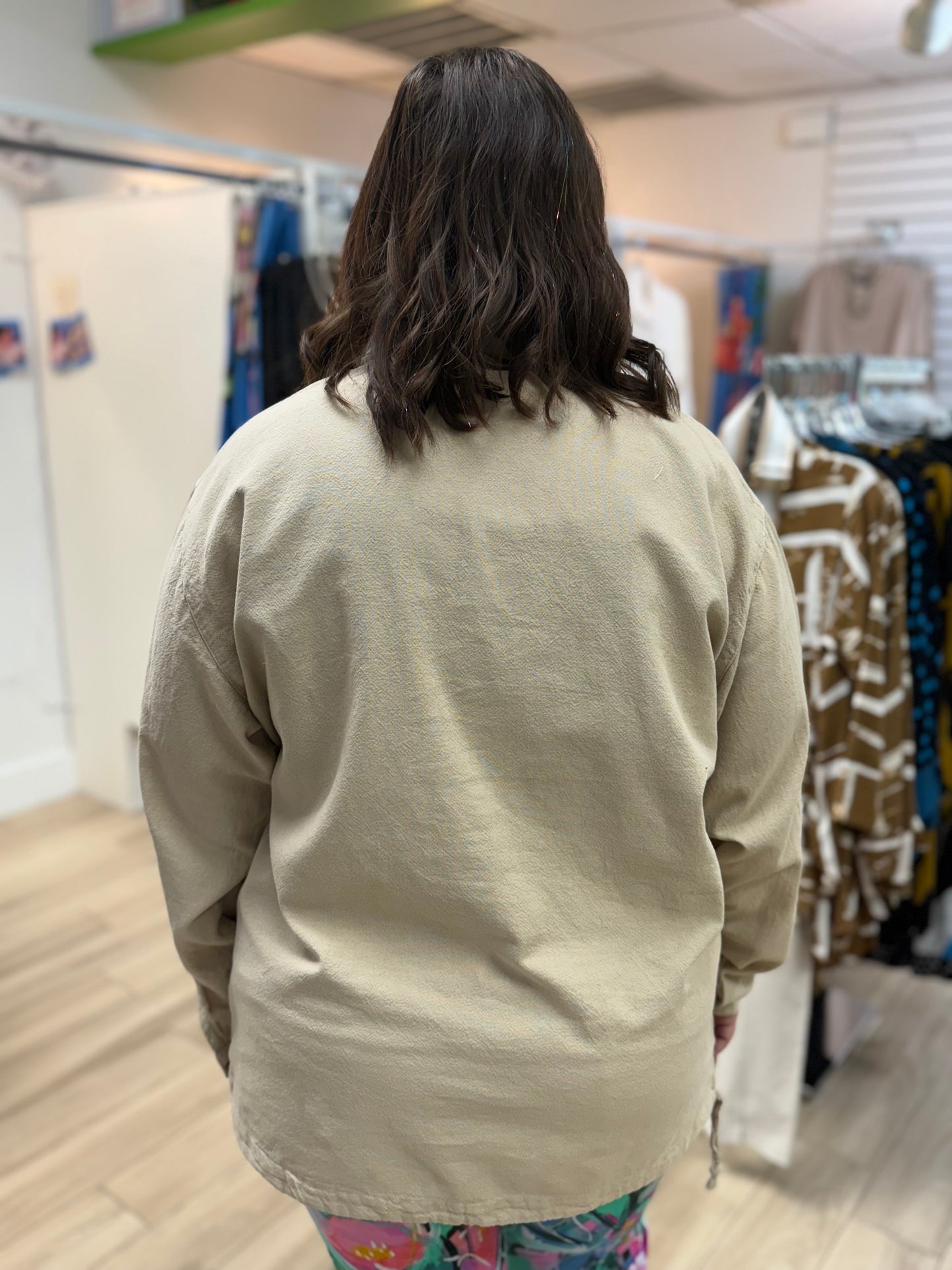 Cottonseed 740 Three Button Pullover Top