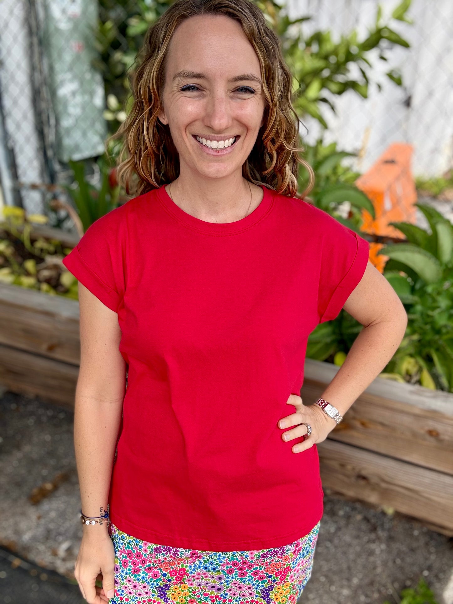 Zenana Folded Sleeve Top