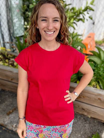 Zenana Folded Sleeve Top