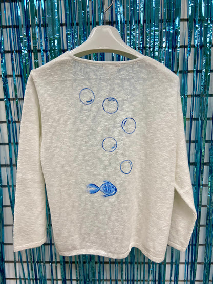 LisaLou Painted Bubble Fish Sweater