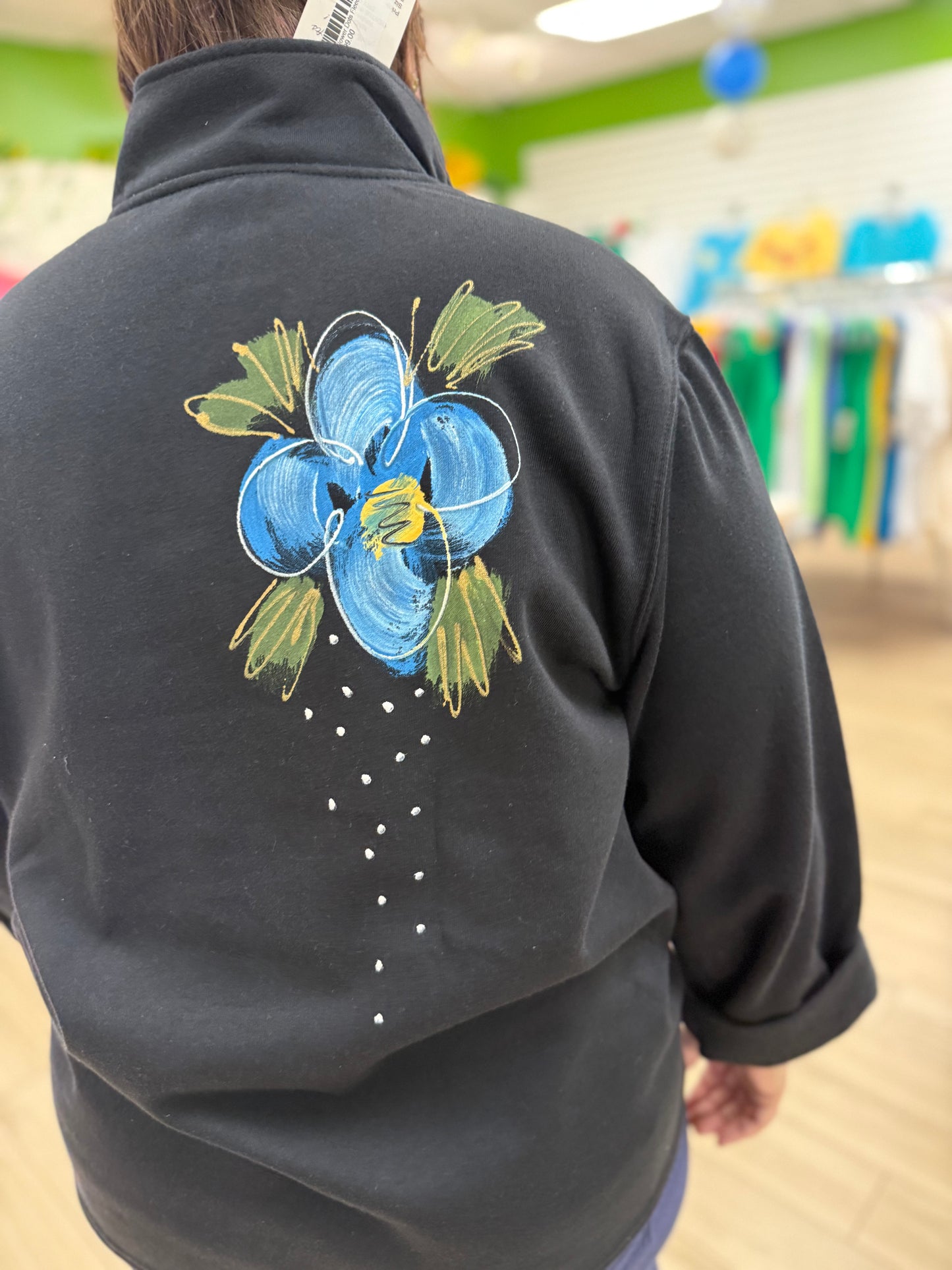 Victoria Painted Flower Dots Fleece