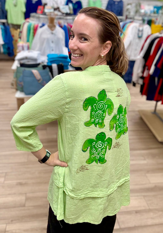 Rosamund Merrill 0808 Painted Sea Turtles Top