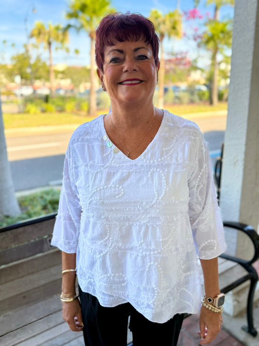 Cottonseed 944 Layer Button Top