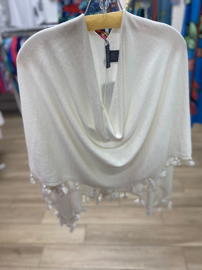 Alashan LSC833 Cotton & Cashmere Tassel Poncho Topper
