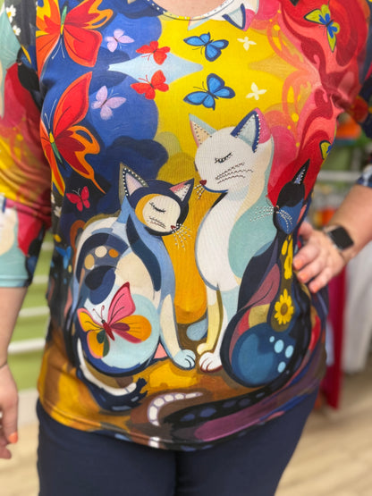 Valentina PH Print 35615 Cats Top