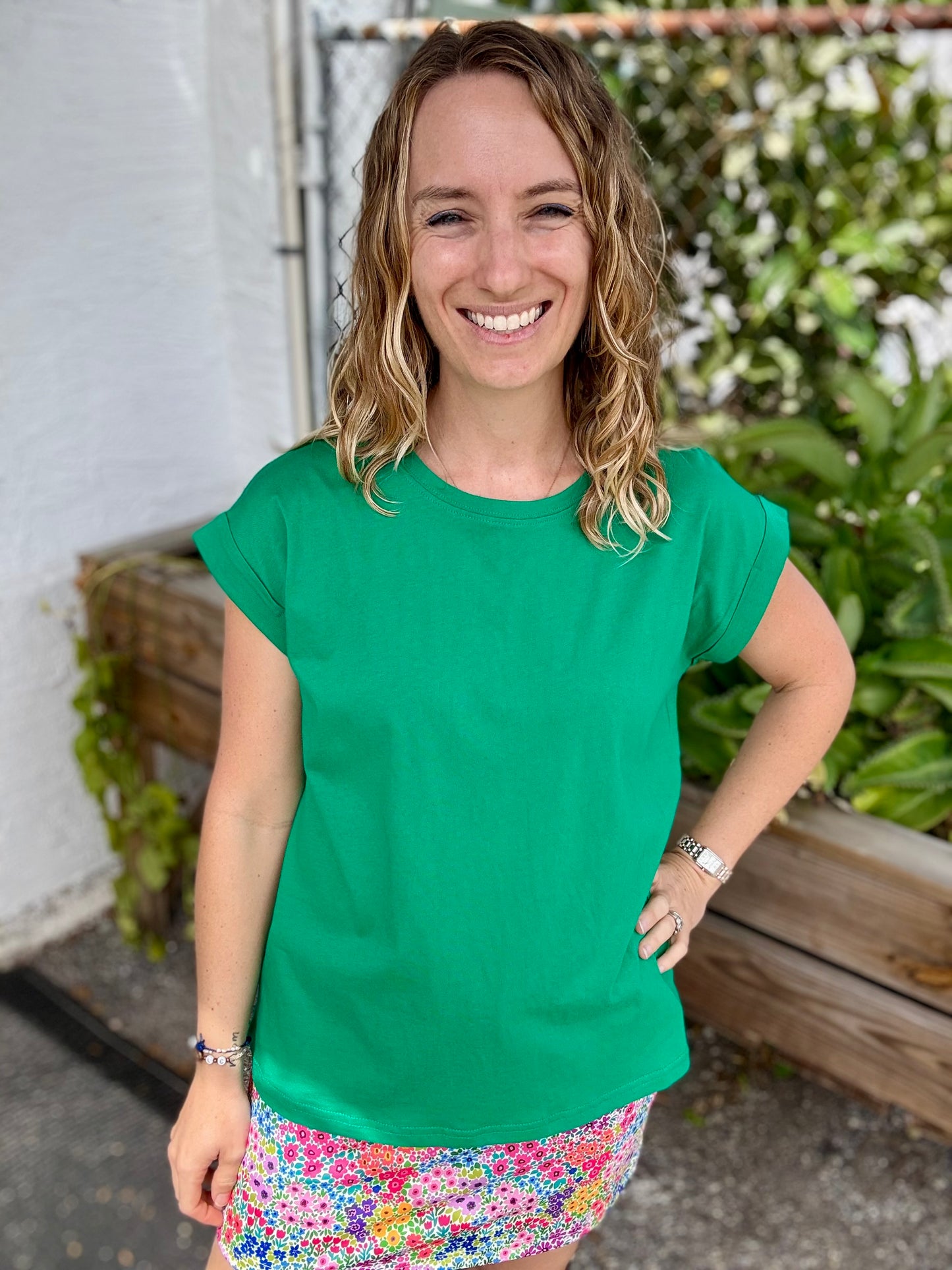 Zenana Folded Sleeve Top