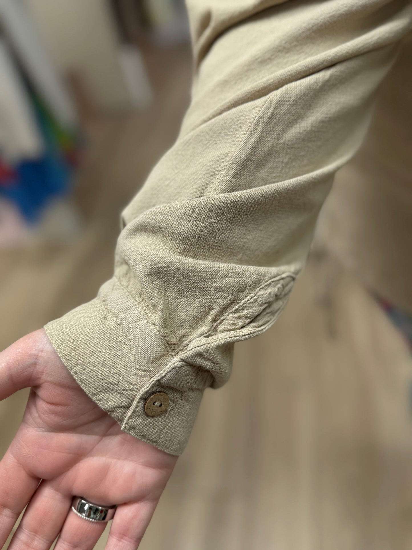 Cottonseed 740 Three Button Pullover Top