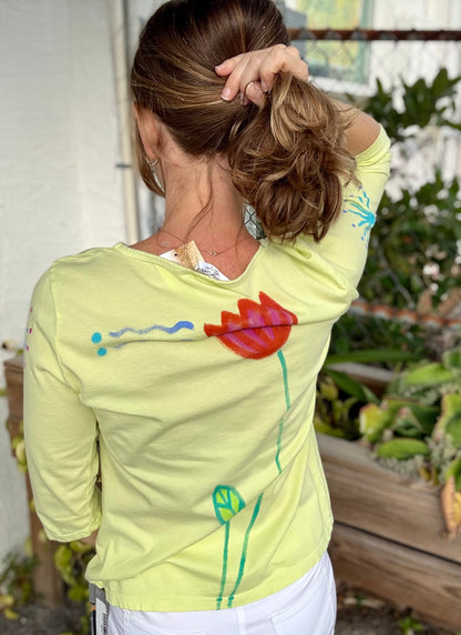 Jackie Ludtke 8276 Painted Flowers Top
