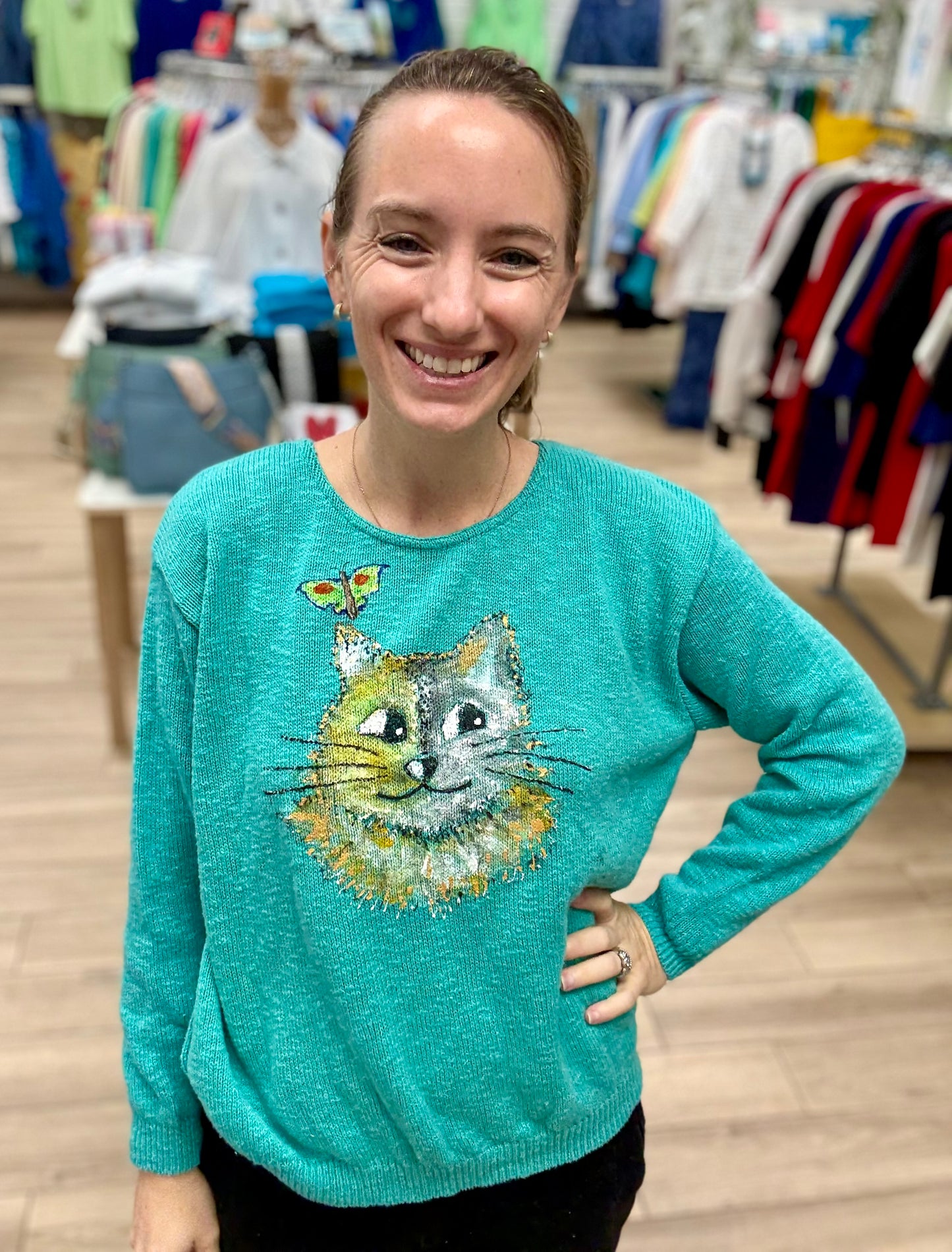 Rosamund Merrill Painted Cat Sweater