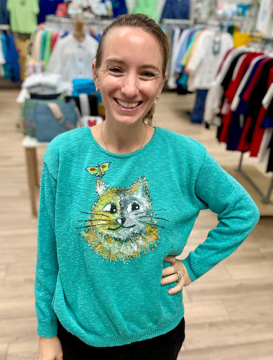 Rosamund Merrill Painted Cat Sweater