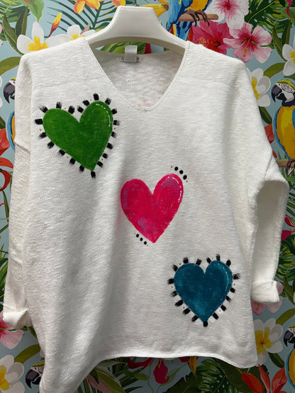 MoMo Sweater - Happy Hearts