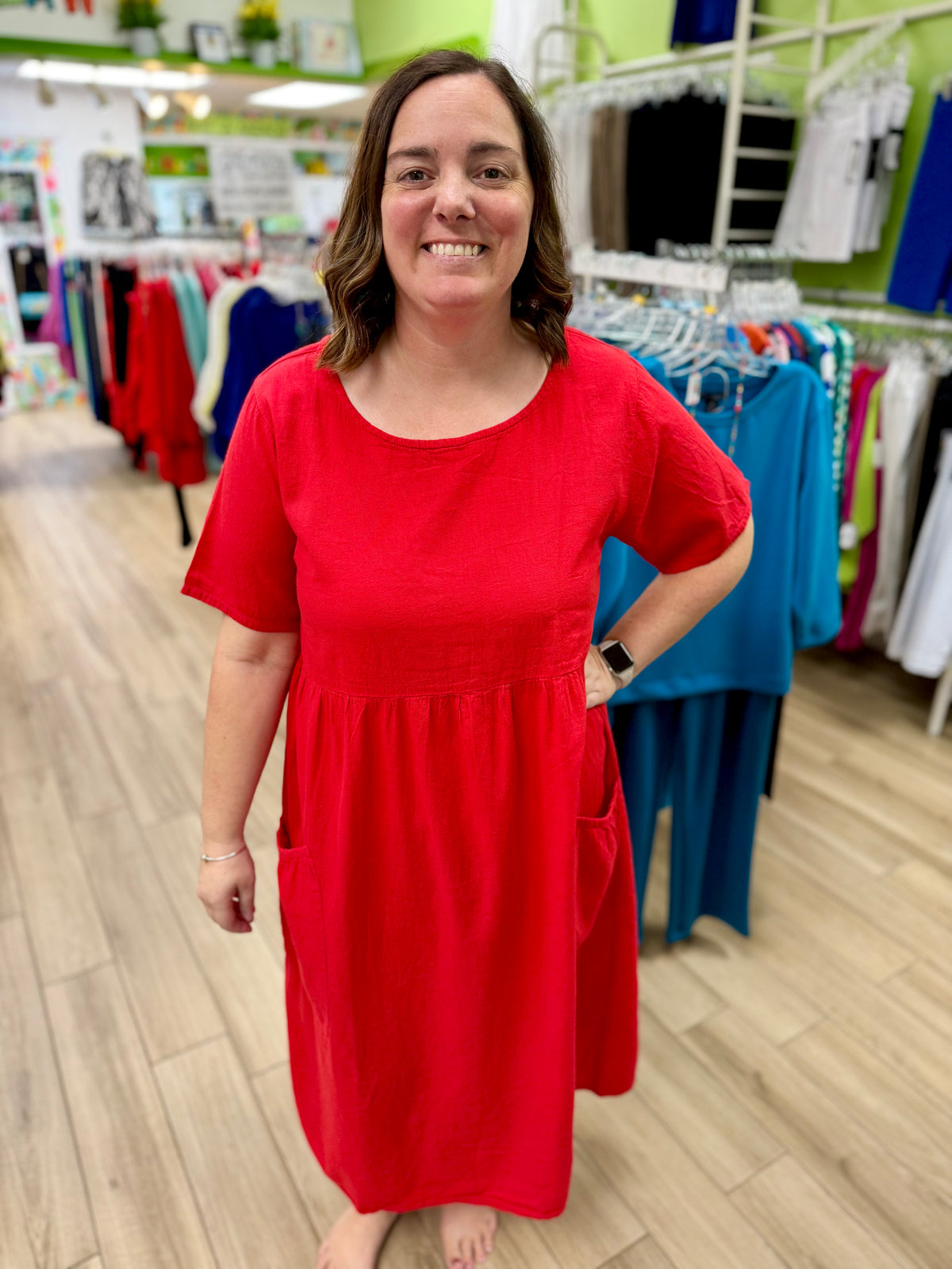 Maya Jones Midi Pocket Dress