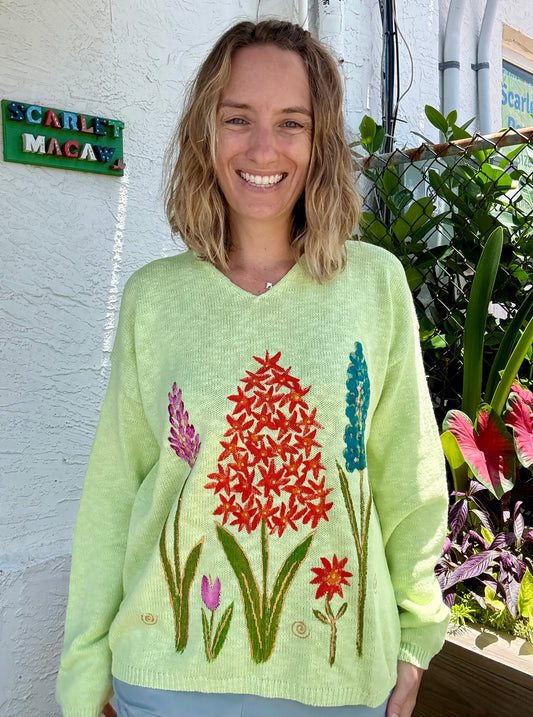 Peg Painted Sweater - Wild Flowers