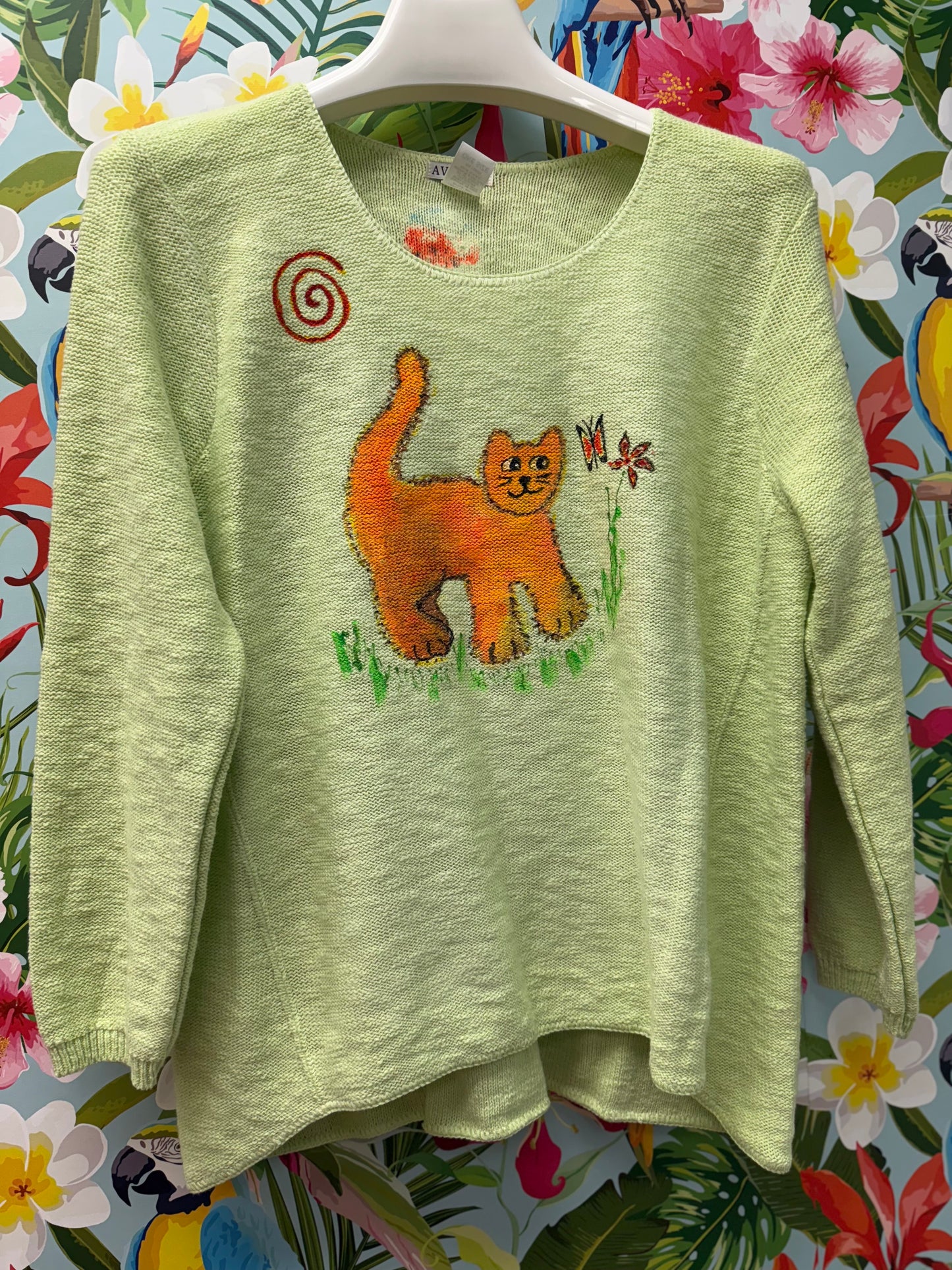 Rosamund Merrill Field of Dreams Cat Painted Sweater
