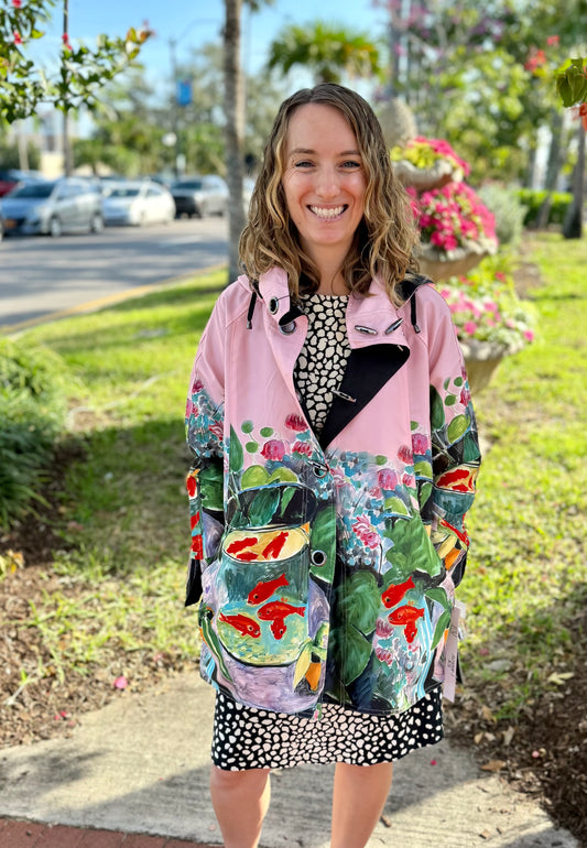 Oopera J6240RW-3 Gold Fish Reversible Rain Jacket