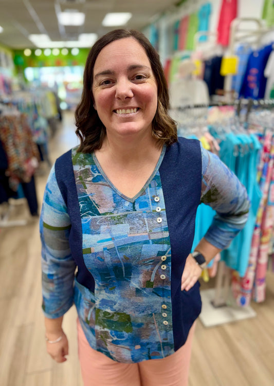 Parsley & Sage Emily Button Top