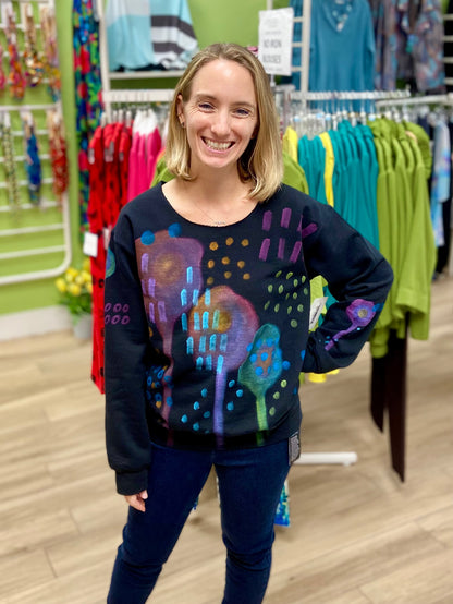 Jackie Ludtke Painted Funky Abstract Sweatshirt