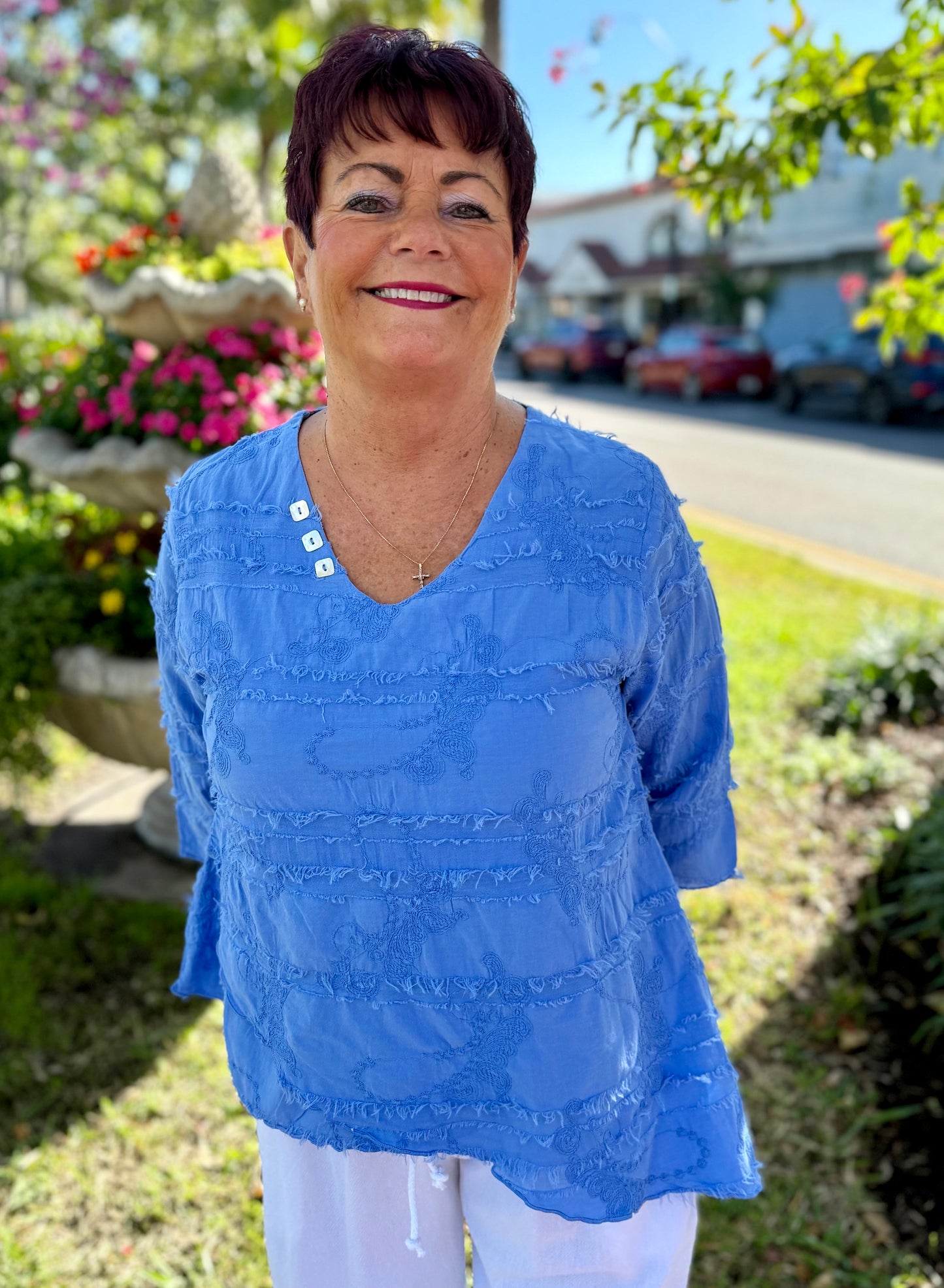 Cottonseed 944 Layer Button Top