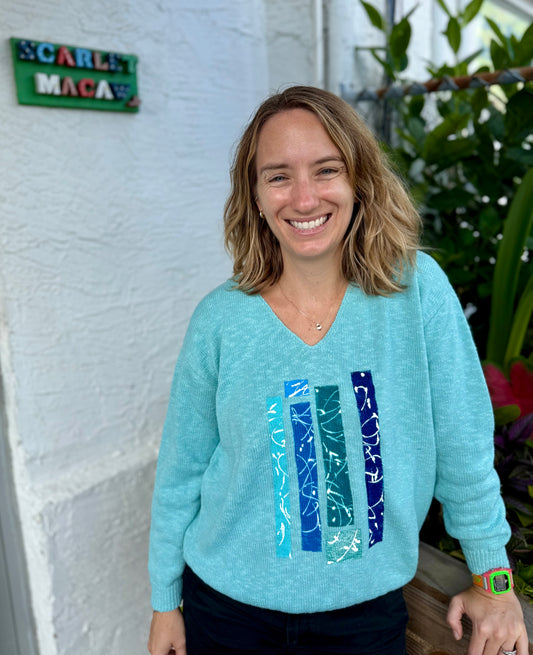 MoMo Sweater - Blue Bars