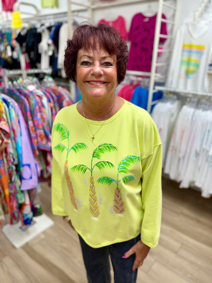 MoMo ST746 Painted Pop Palm Trio Sweatshirt