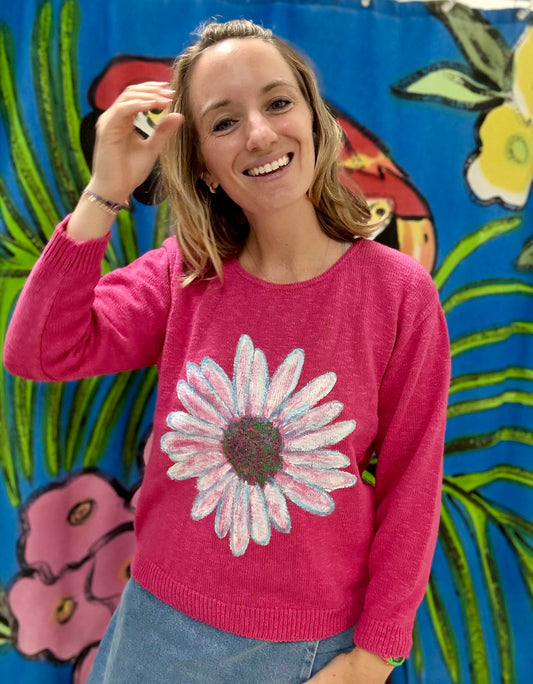 Lisalou Daisy Painted Sweater