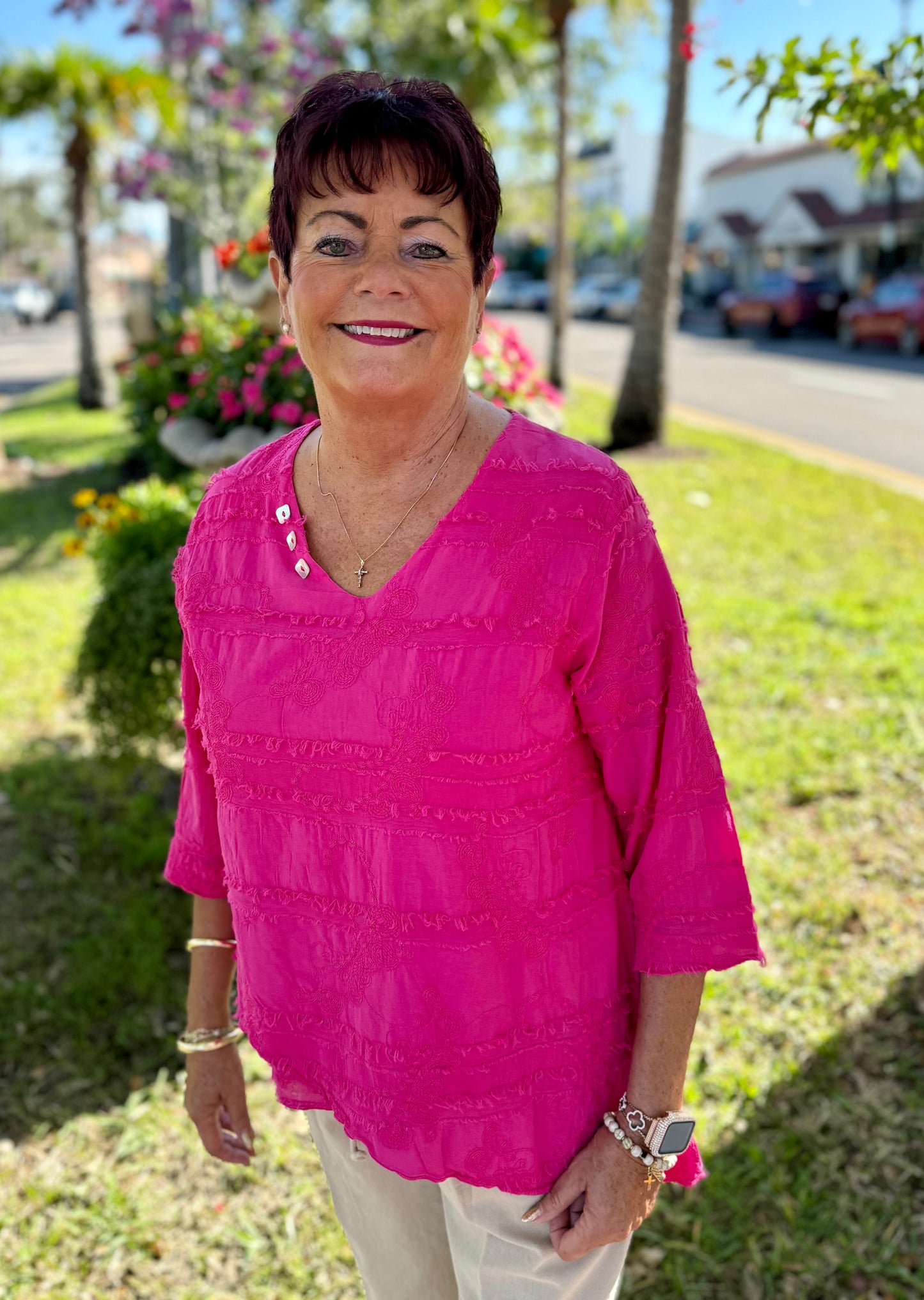 Cottonseed 944 Layer Button Top