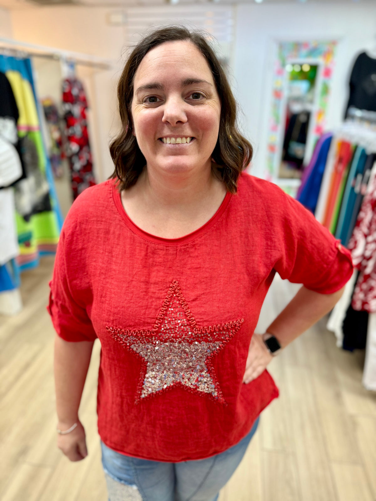 Bella Amore One Size Sequin Star Top