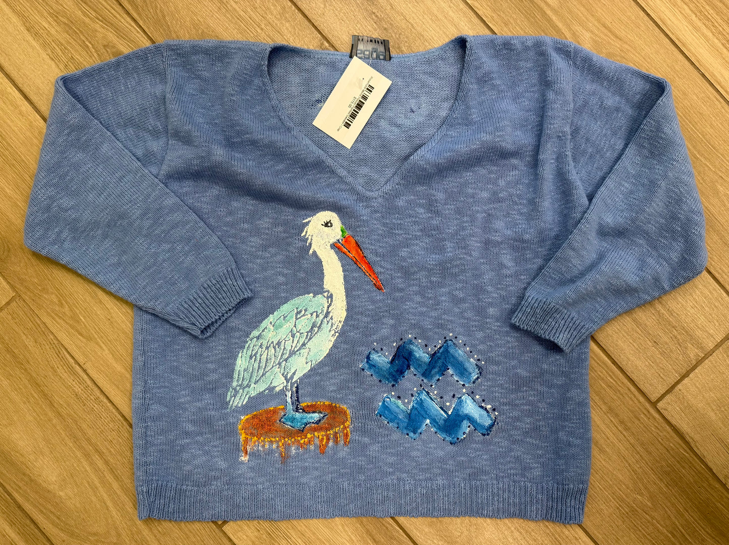 Rosamund Merrill Pelican Painted Sweater