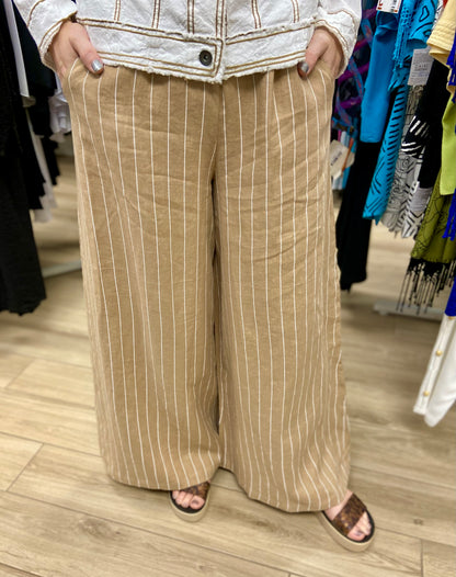 Gretty Zueger SA10412R Linen Stripe Pant