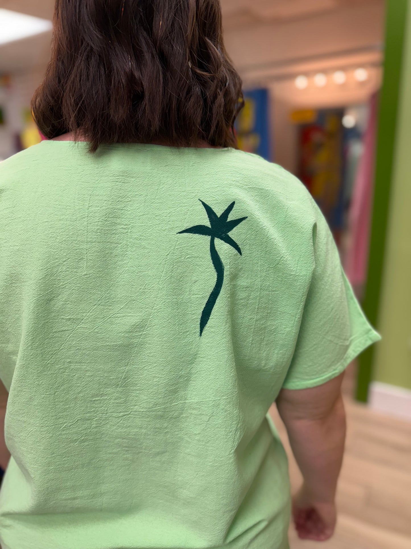 Peg Painted 68 Bright Palm Trio Top
