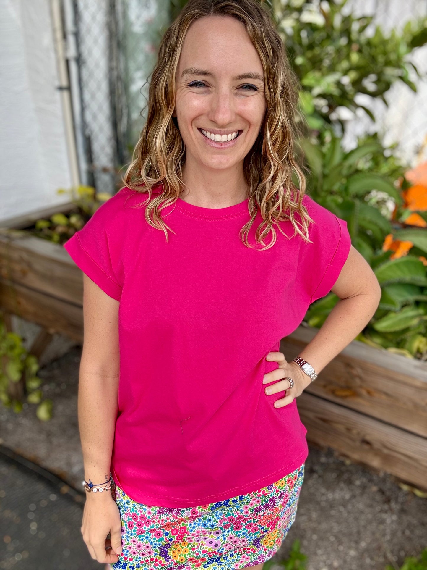 Zenana Folded Sleeve Top