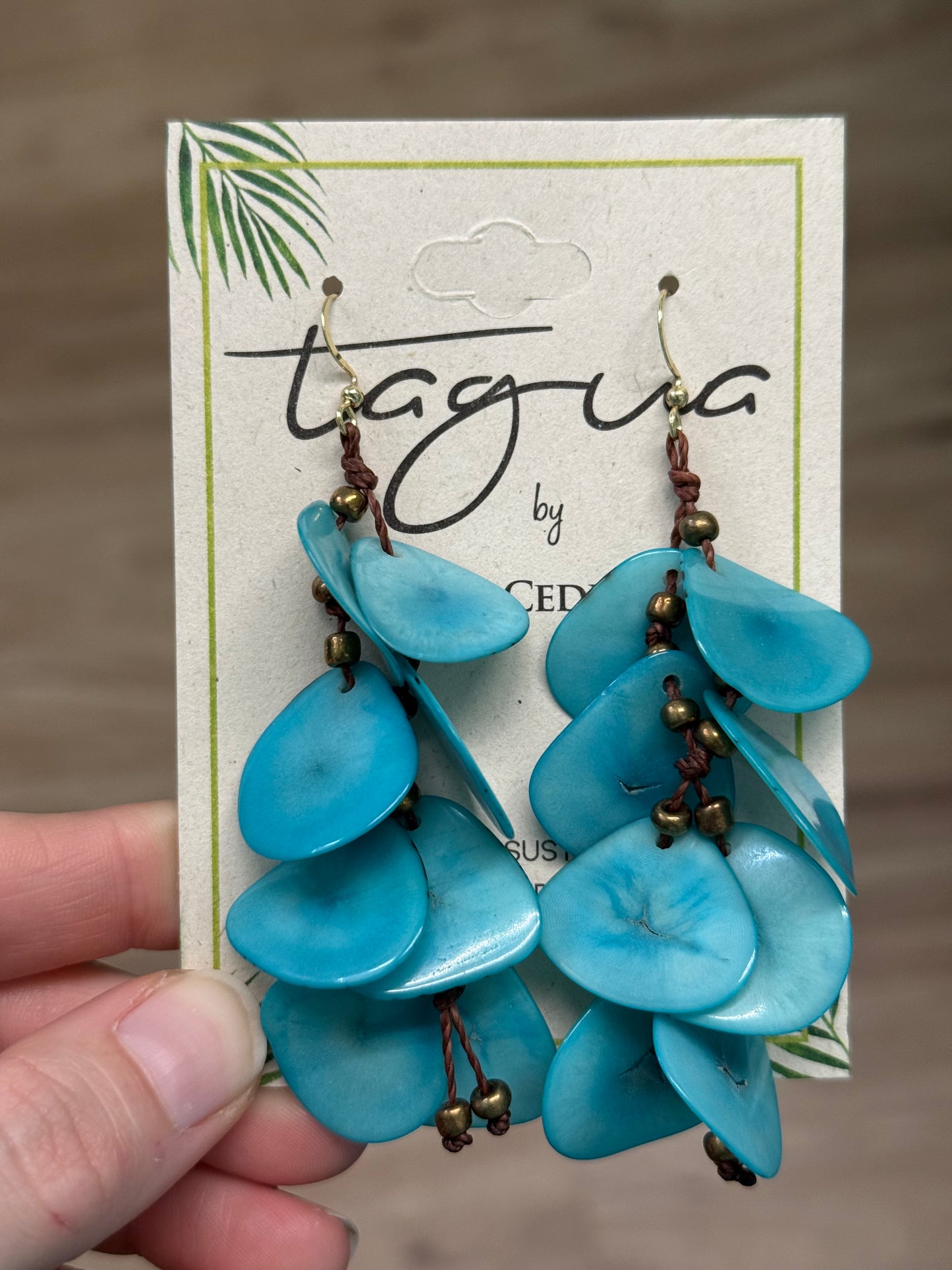 Tagua Sage Earring
