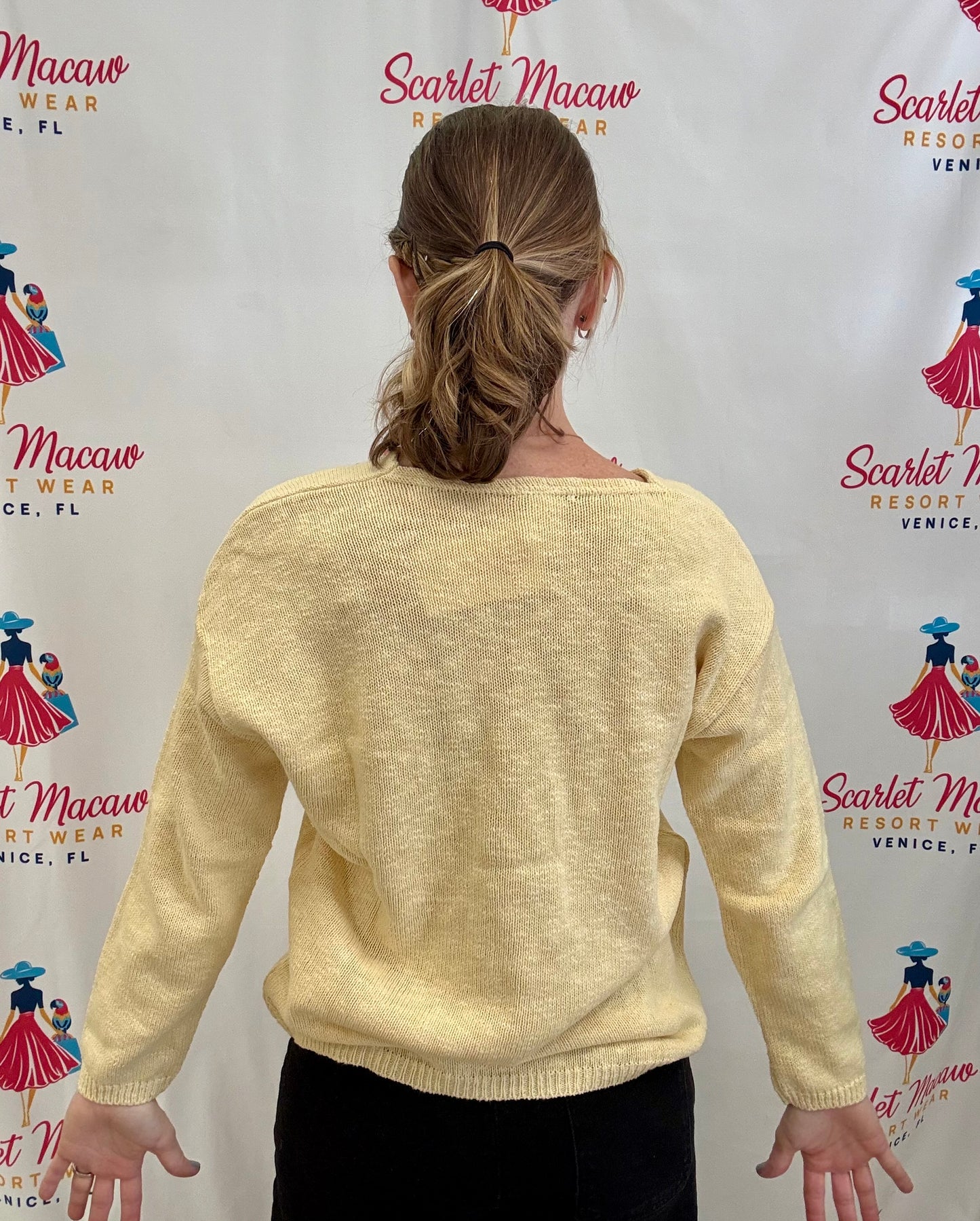 Avalin N9592 Crop V-Neck Sweater