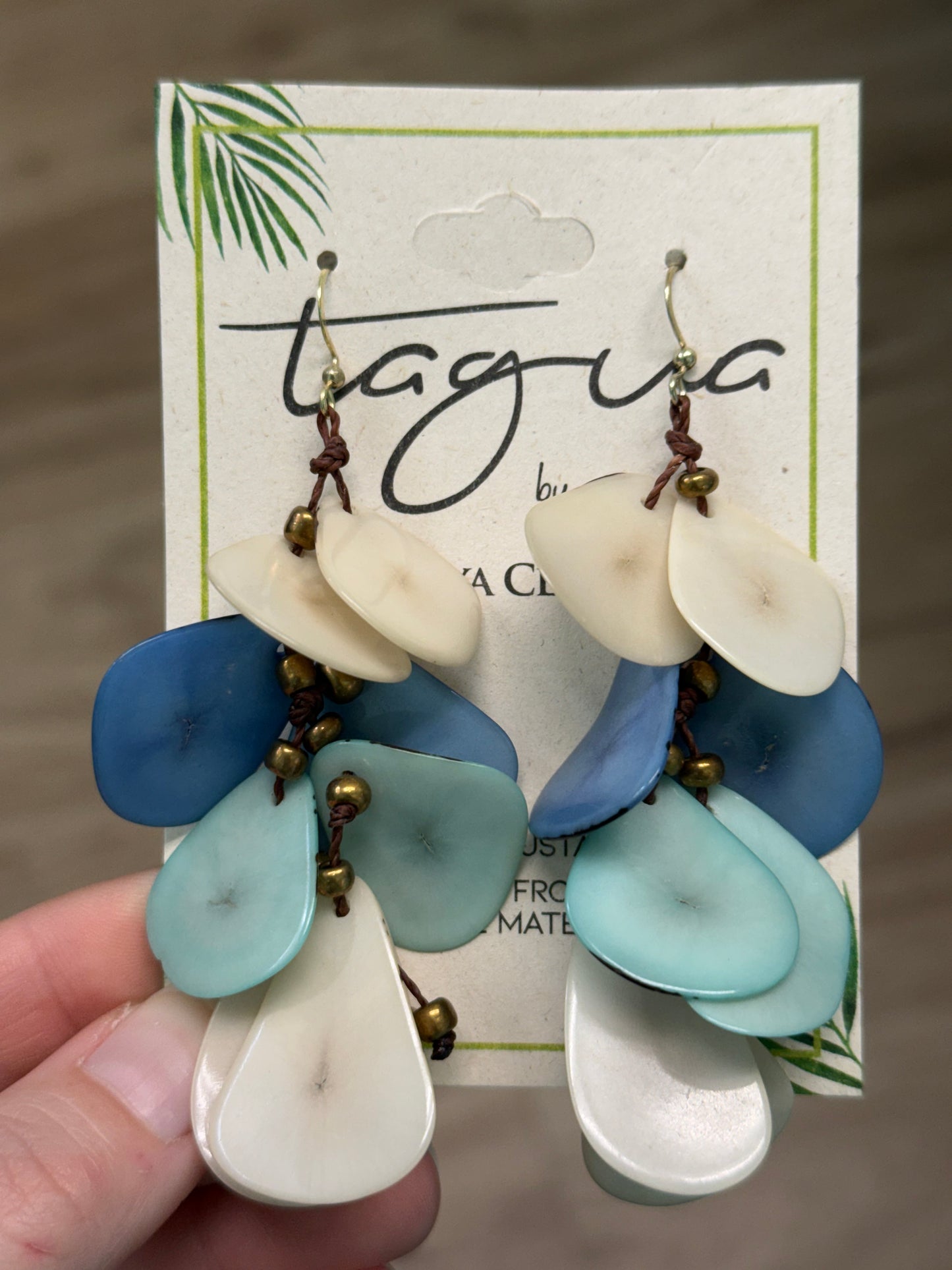 Tagua Sage Earring