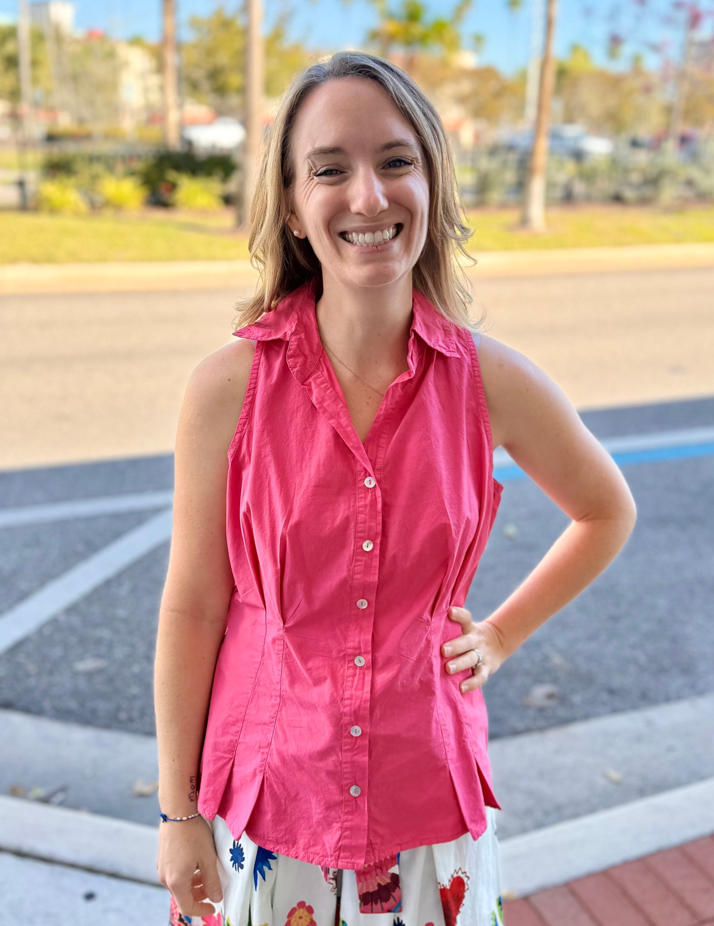 Zenara Woman ZF406S Pleat Tank Top