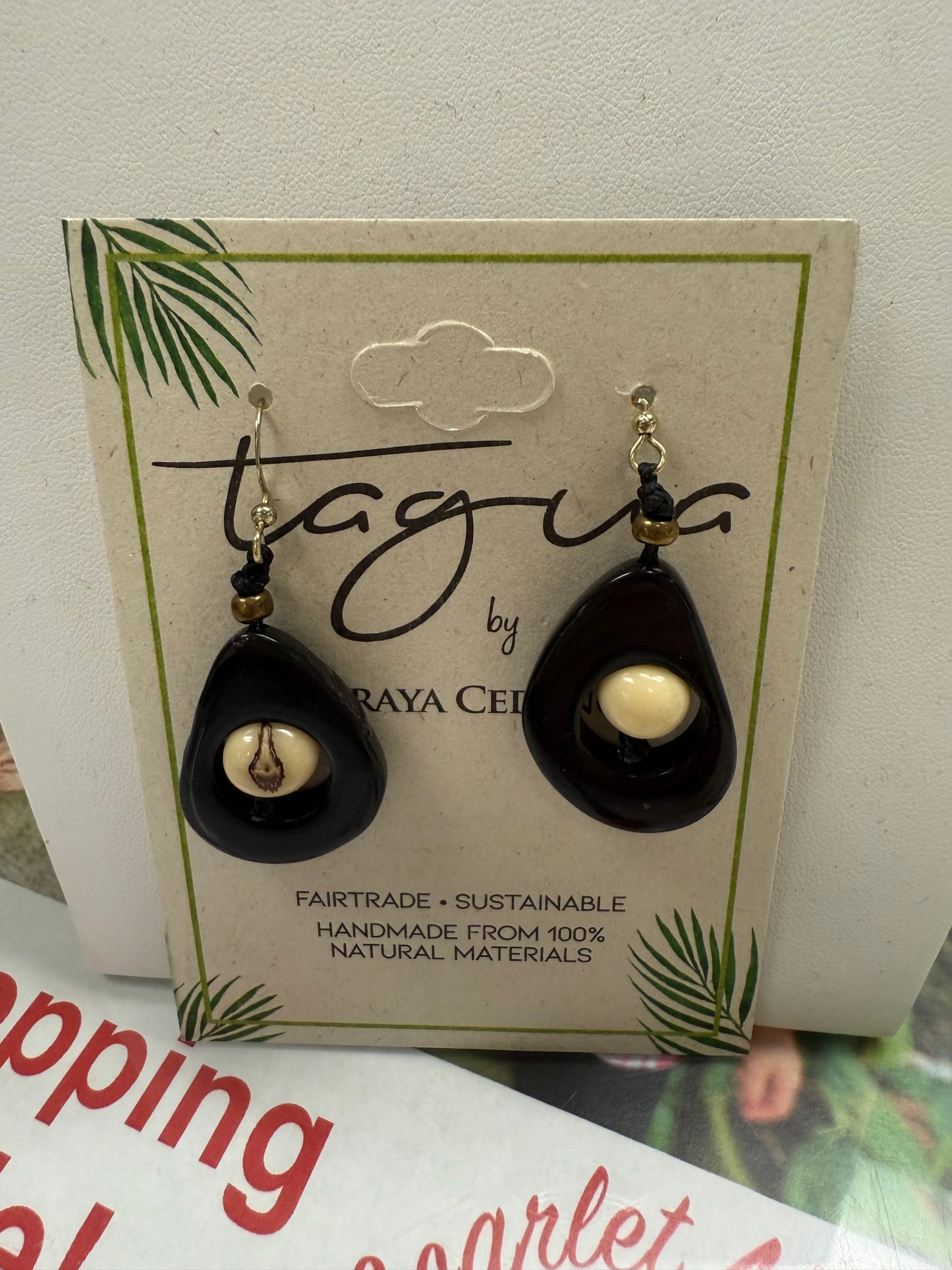 Tagua Aztec Earring