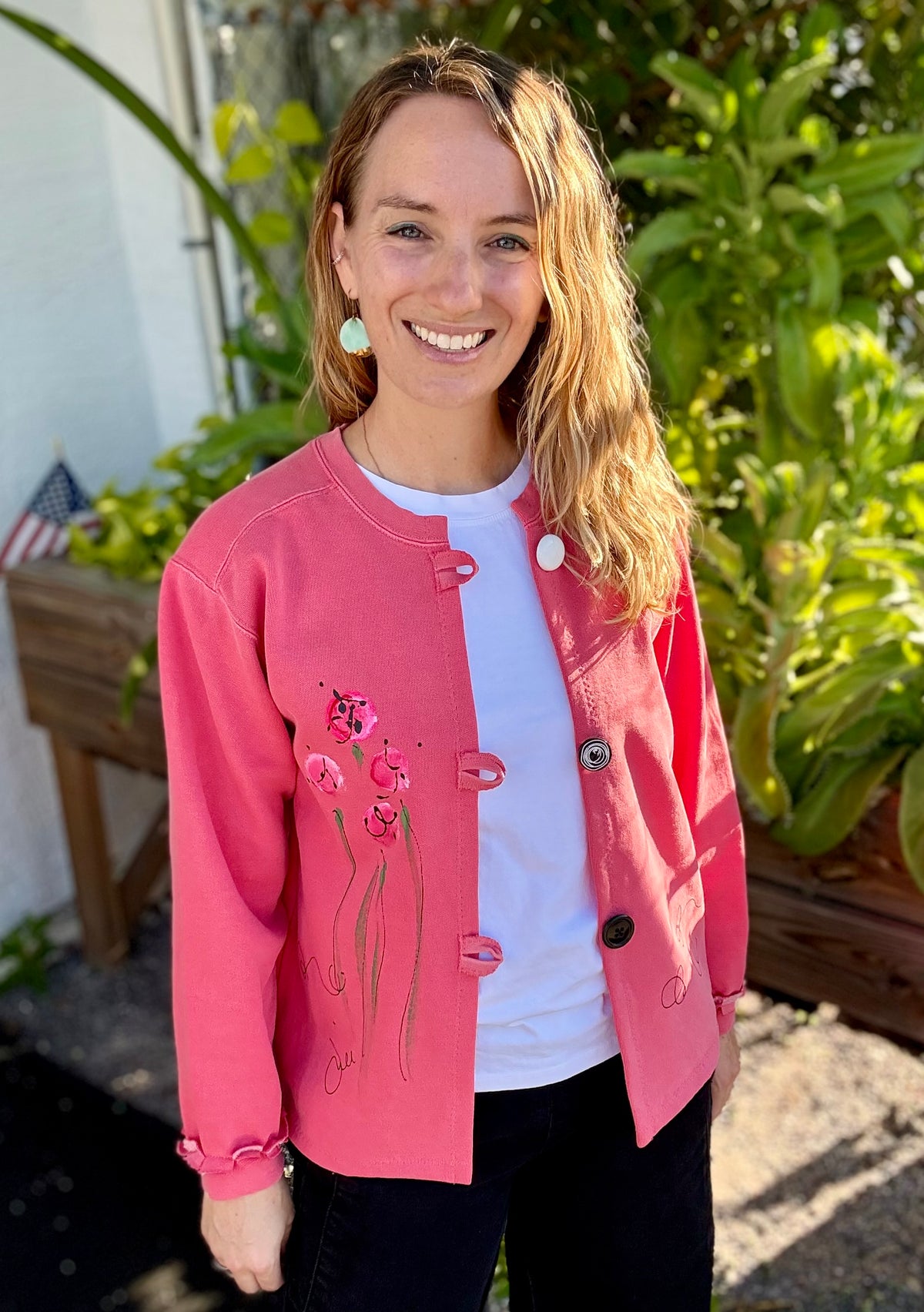 Kunky Poppy Painted Cardigan