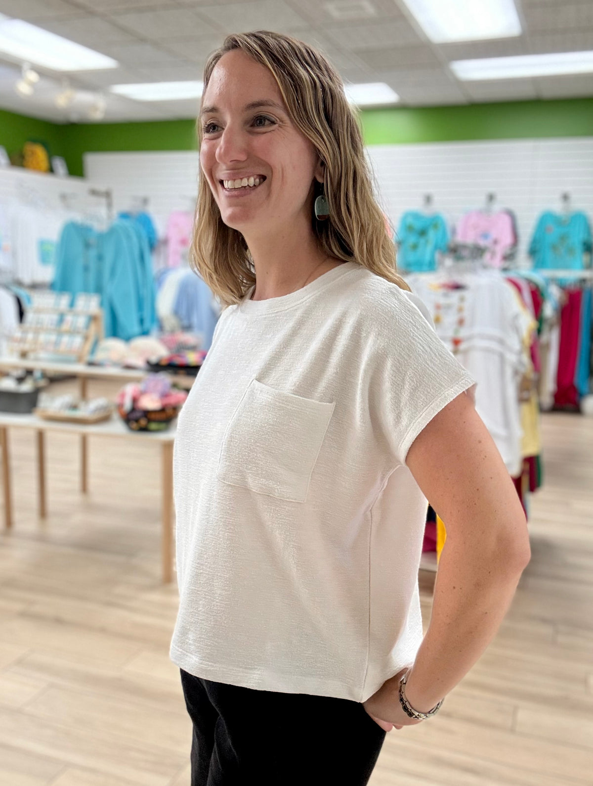 Zenana Slub Pocket Crop Tee