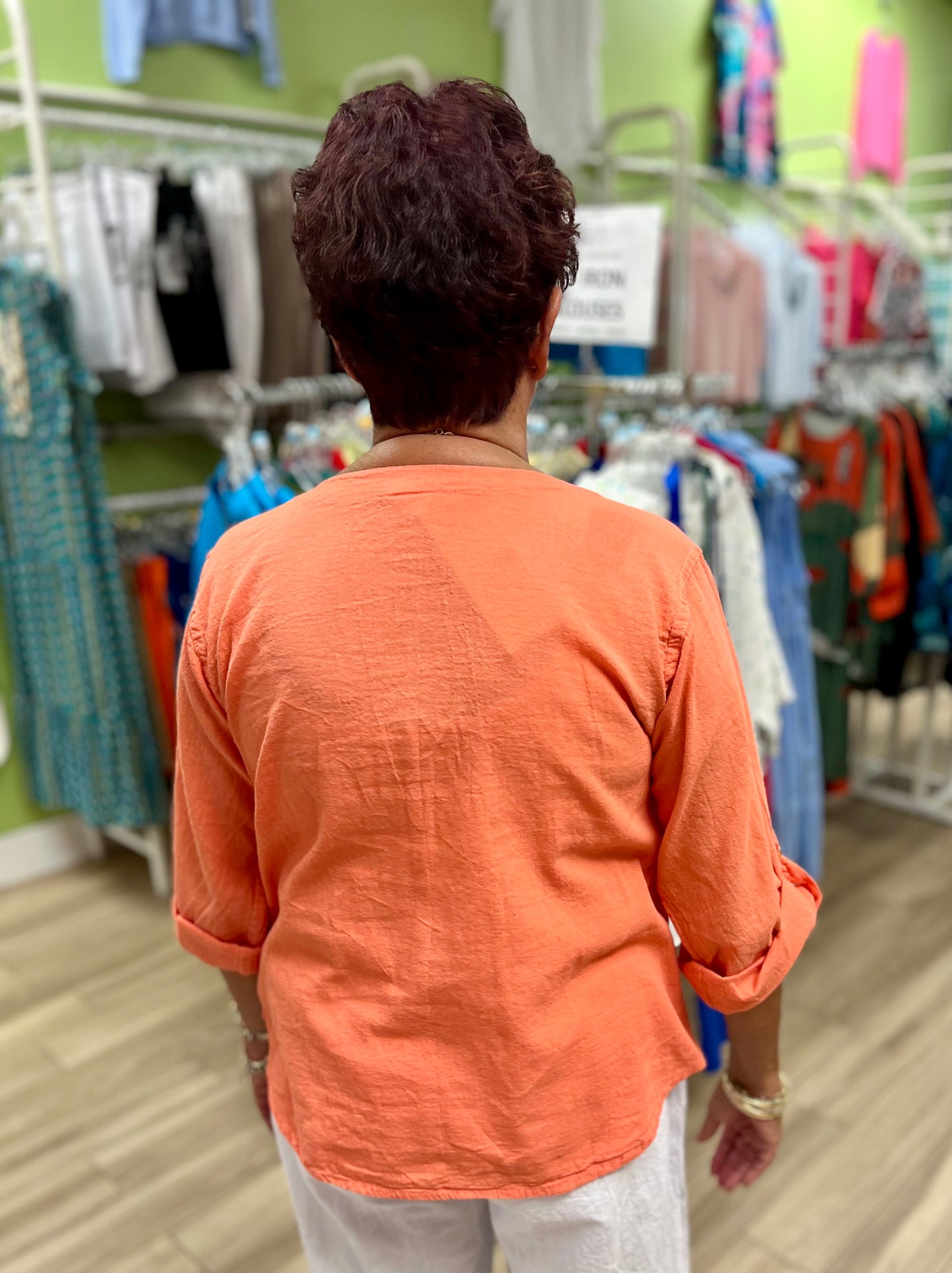Maya Jones 1021 Roll Sleeve Top